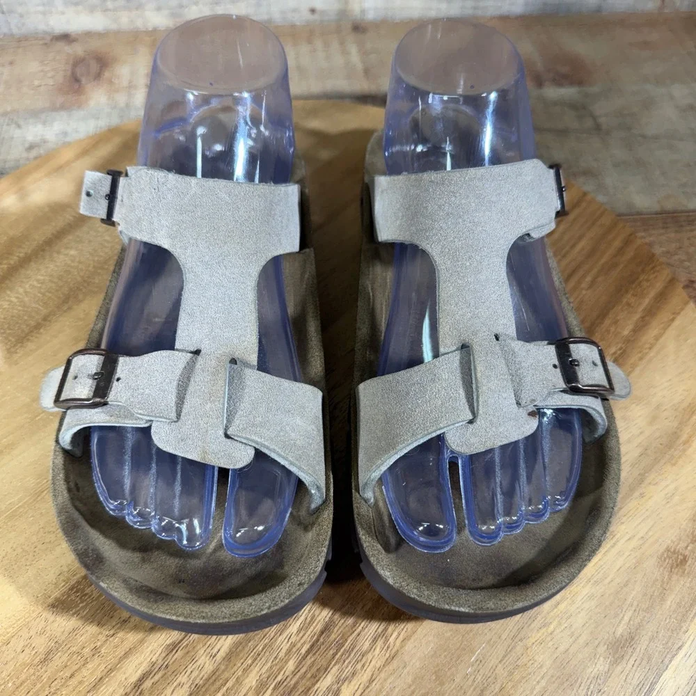 Birkenstock Alpro Sandals Women EU37 US 6-6.5 Brown Suede Open Toe Slip Resist